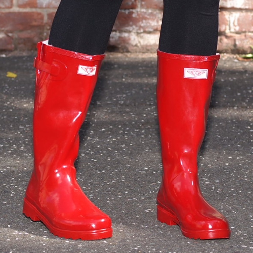 Women's Rainboots, Tall Classic Rubber Rain Boots, RB-3106, Red